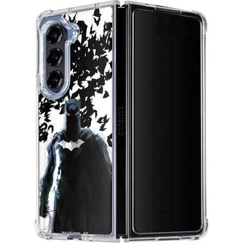 DC Comics Batman Holding batarang Art Galaxy Z Fold5 5G Clear Case